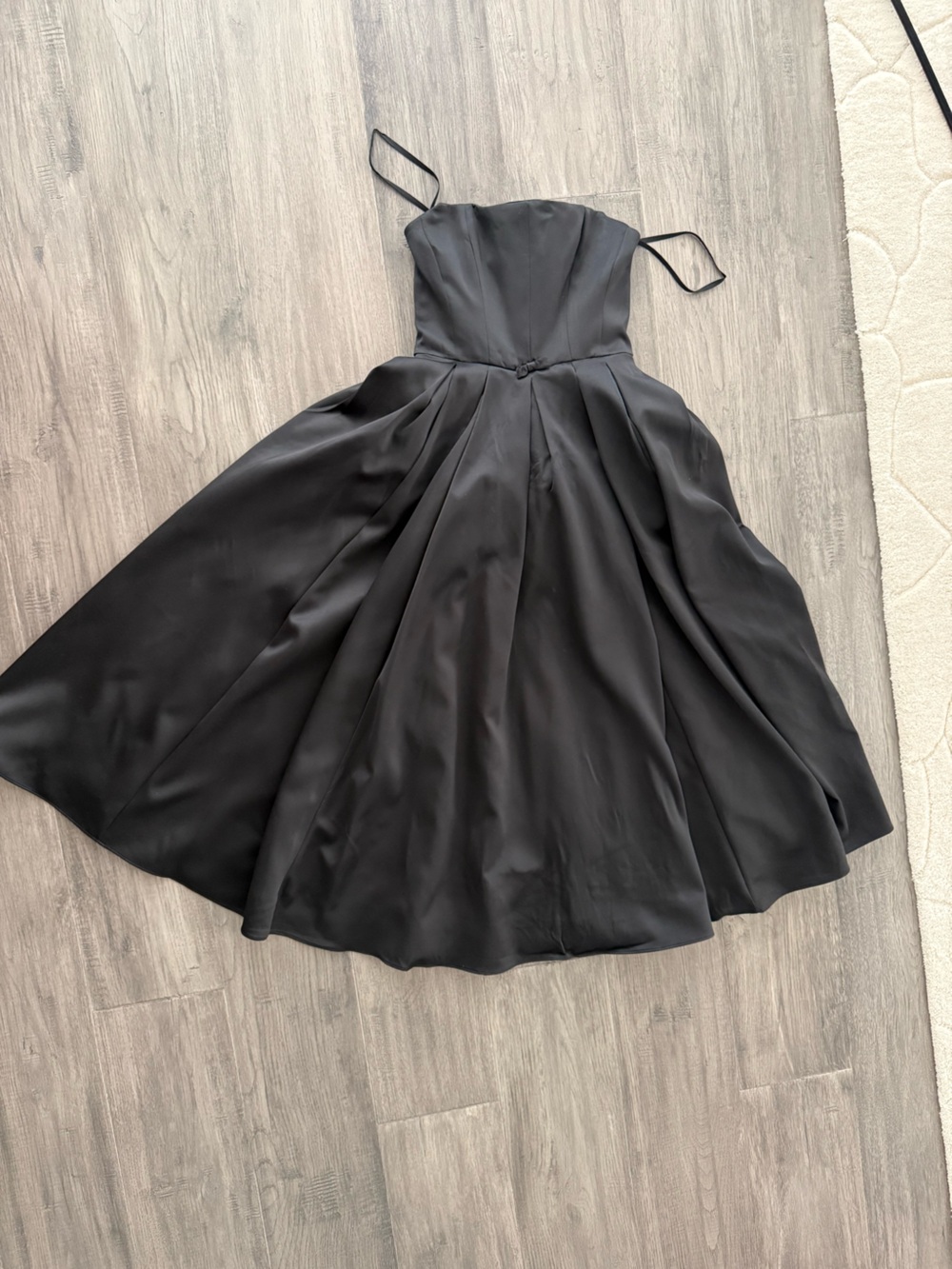 House of CB Black Pleated Prom Dress